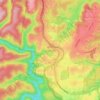 Blaxland topographic map, elevation, terrain