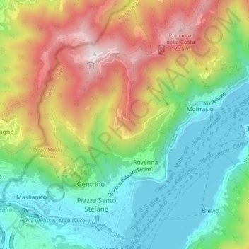 Cernobbio topographic map, elevation, terrain