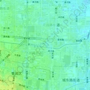 紫荆山公园 topographic map, elevation, terrain