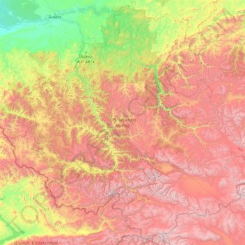Altai Republic topographic map, elevation, terrain