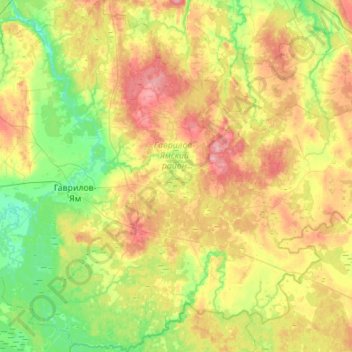 Заячье-Холмское сельское поселение topographic map, elevation, terrain