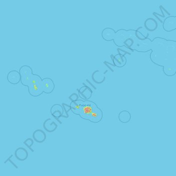 Society Islands topographic map, elevation, terrain
