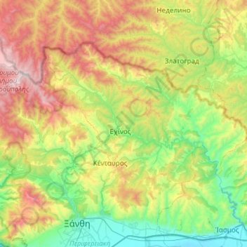 Δήμος Μύκης topographic map, elevation, terrain