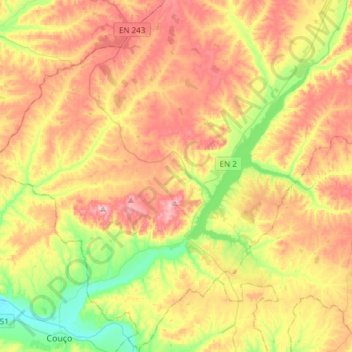 Montargil topographic map, elevation, terrain