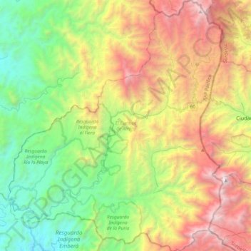 El Carmen de Atrato topographic map, elevation, terrain
