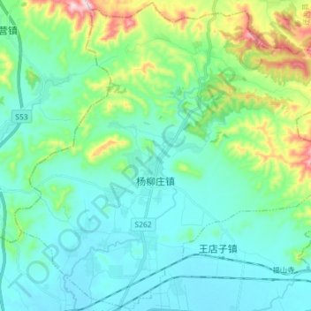 杨柳庄镇 topographic map, elevation, terrain