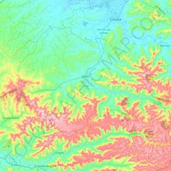 Junín topographic map, elevation, terrain