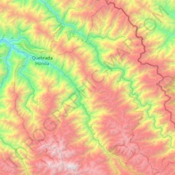 Yanatile topographic map, elevation, terrain
