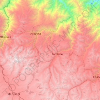 Ituata topographic map, elevation, terrain
