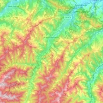 Casola Valsenio topographic map, elevation, terrain