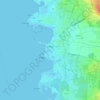 Umag topographic map, elevation, terrain