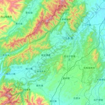 江永县 topographic map, elevation, terrain