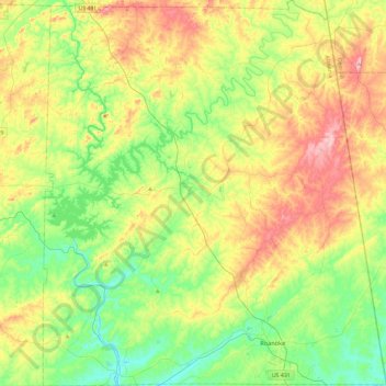 Randolph County topographic map, elevation, terrain