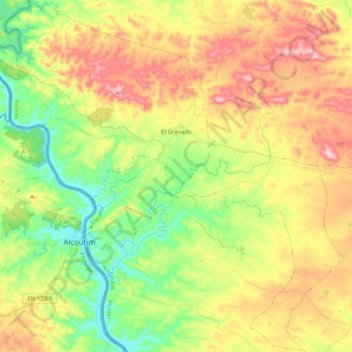 El Granado topographic map, elevation, terrain