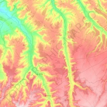 Livarot-Pays-d'Auge topographic map, elevation, terrain