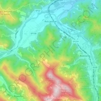 Roccavione topographic map, elevation, terrain