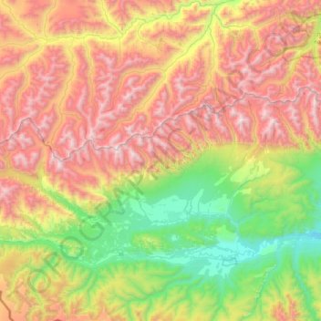 сельское поселение Хойто-Гол topographic map, elevation, terrain
