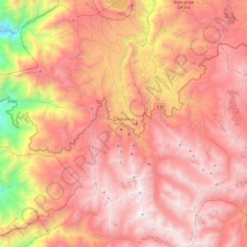 Zumbahua topographic map, elevation, terrain