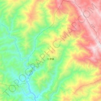 九甲镇 topographic map, elevation, terrain