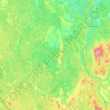 Пригородная волость topographic map, elevation, terrain