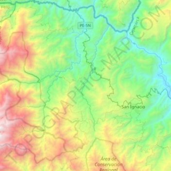 Namballe topographic map, elevation, terrain