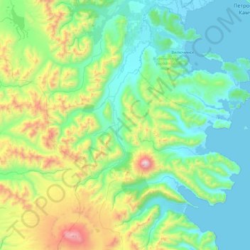 Паратунское сельское поселение topographic map, elevation, terrain