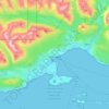 Ushuaia topographic map, elevation, terrain