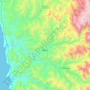 Illapel topographic map, elevation, terrain