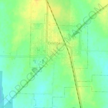 Celeste topographic map, elevation, terrain