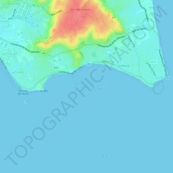 St Clement topographic map, elevation, terrain