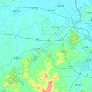 吉林高新技术产业开发区 topographic map, elevation, terrain