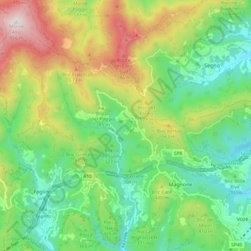 Vezzi Portio topographic map, elevation, terrain