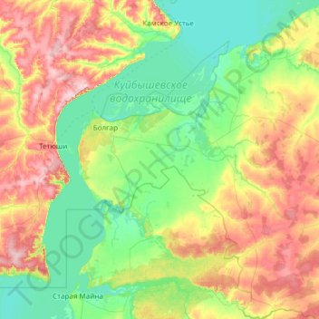 Спасский район topographic map, elevation, terrain