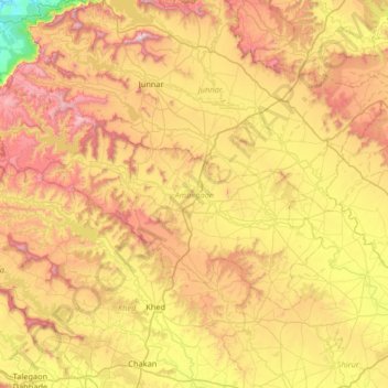 Ambegaon topographic map, elevation, terrain