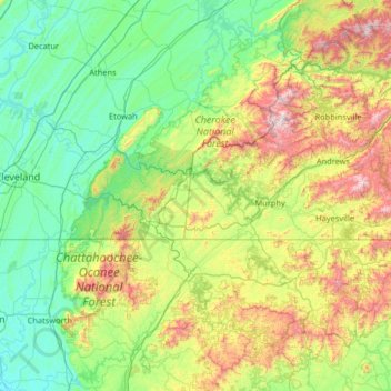 Hiwassee River topographic map, elevation, terrain