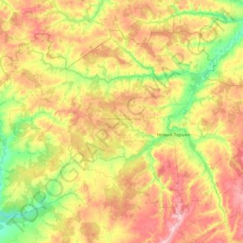 Новоторъяльский район topographic map, elevation, terrain