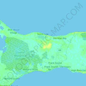 North Side topographic map, elevation, terrain