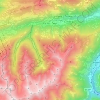 Corteno Golgi topographic map, elevation, terrain