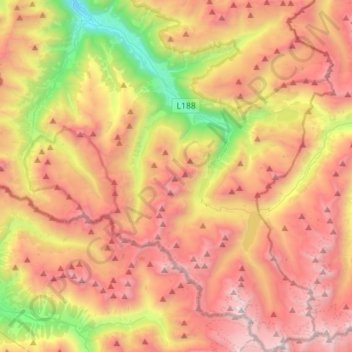 Gaschurn topographic map, elevation, terrain