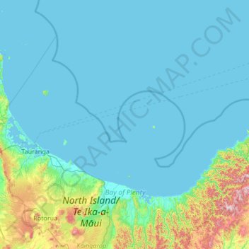 Bay of Plenty topographic map, elevation, terrain