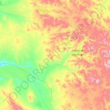 Aldarhaan topographic map, elevation, terrain