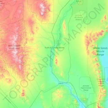 Sierra County topographic map, elevation, terrain