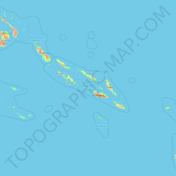 Solomon Islands topographic map, elevation, terrain