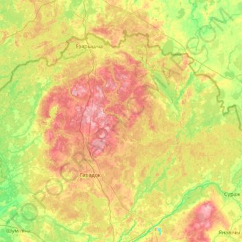 Городокский район topographic map, elevation, terrain