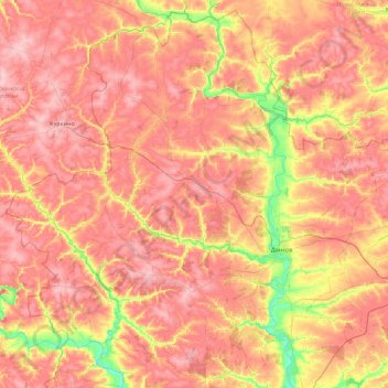 Данковский район topographic map, elevation, terrain