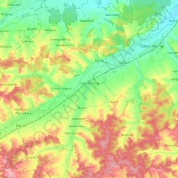 Laberweinting topographic map, elevation, terrain