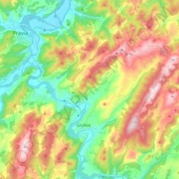 Candamo topographic map, elevation, terrain