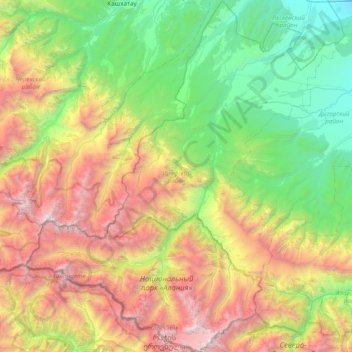 Ирафский район topographic map, elevation, terrain