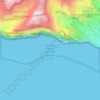 Área Protegida do Cabo Girão topographic map, elevation, terrain