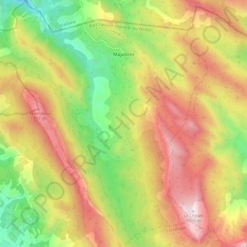 Majastres topographic map, elevation, terrain